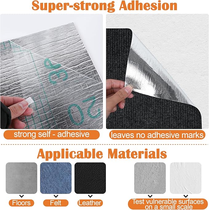 Cat Scratch Furniture Protector - 78.7" x 13.8" Trimmable Self-Adhesive Cats Claws Scratch Pads, DIY Cat Climbing Couch Protector for Scratch Post Cat Tree Replacement Indoor (Black)
