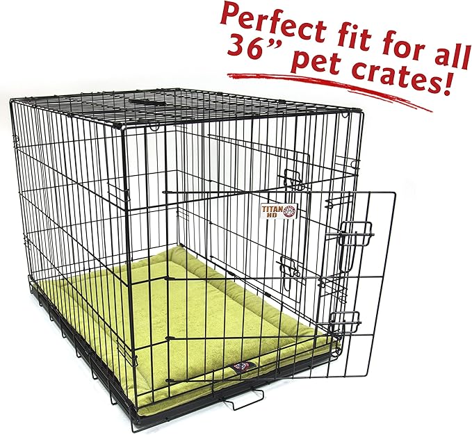 Majestic Pet Orthopedic Memory Foam Dog Crate Mat - Plush Pet Bed Pad for Crates & Kennels | USA Crafted | 36"x23" Villa Apple