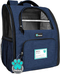 PetAmi Dog Backpack Carrier for Small Large Cat, Pet, Puppy, Ventilated Pet Hiking Backpack Travel Bag, Airline Approved Cat Backpack Carrier, Camping Biking Dog Bag Up to 18lbs Pet, Navy
