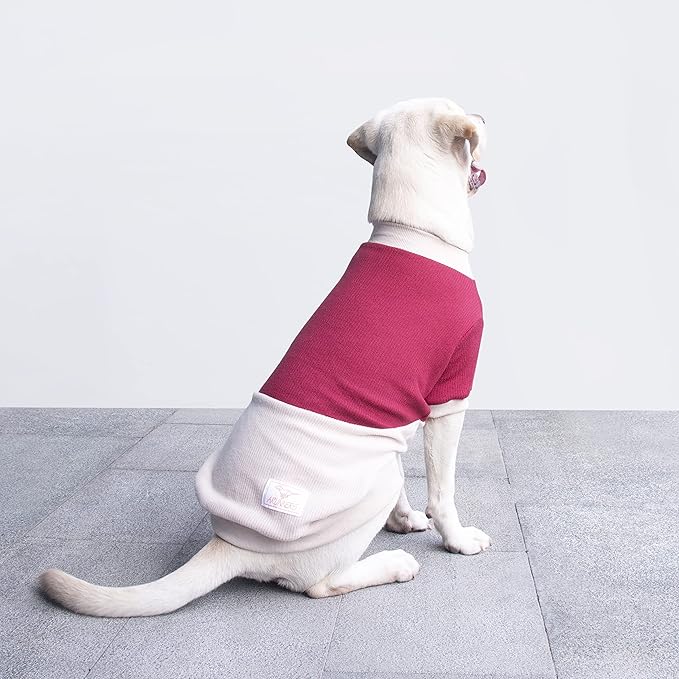 Extra Large Dog Sweaters Warm Clothes Pullover Sweatshirts for Labrador Rottweiler Great Dane, Dark Red Beige, 8X-Large