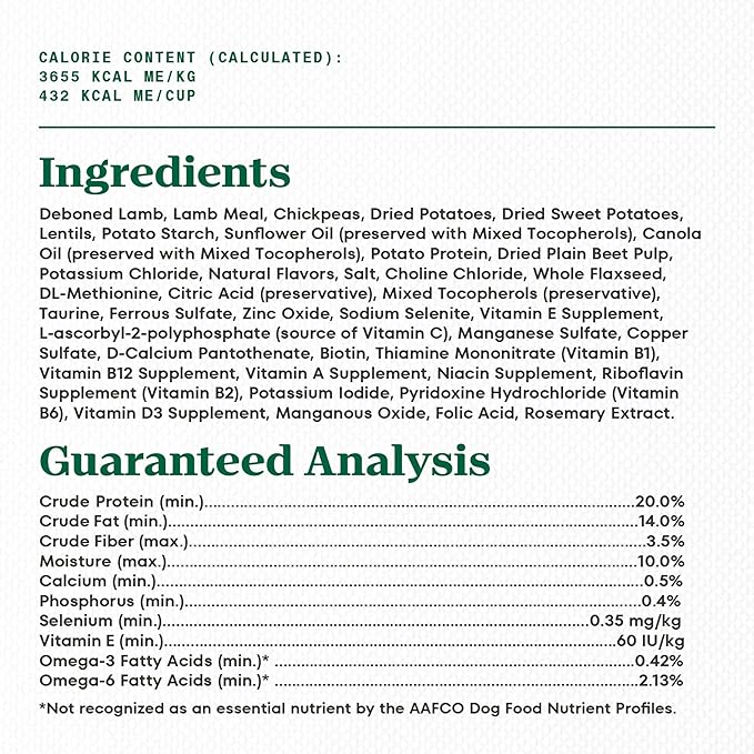 Nutro Limited Ingredient Diet Adult Dry Dog Food, Lamb & Sweet Potato Recipe, 4 lbs.