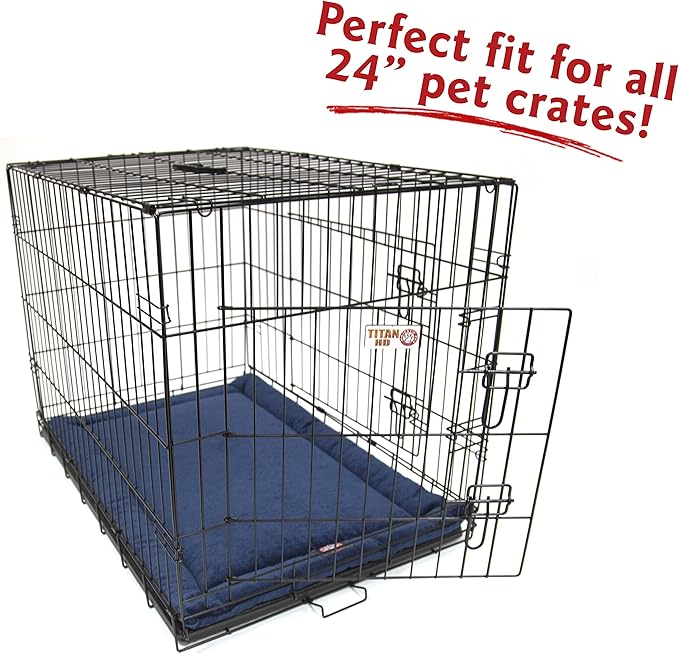 Majestic Pet Orthopedic Memory Foam Dog Crate Mat - Plush Pet Bed Pad for Crates & Kennels | USA Crafted | 24"x18" Villa Navy
