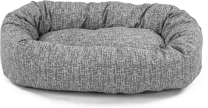 Majestic Pet 32 Inch Bagel Calming Dog Bed - Washable Round Dog Bed with Spine Support - 32x23x7 (Inch) - Lt. Black