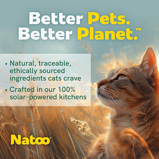 NATOO Cat Food Topper for Picky Eaters, Healthy Soft Kitty Treat (Tuna & Brown Rice in Broth), Wet Cat Meal with Gravy, High Protein, Limited Ingredient Adult & Kitten Food, 2.4 oz (Case of 20)