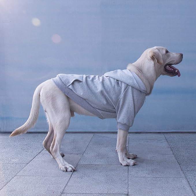 Extra Large Dog Clothes Hoodies Zip Up Sweaters for Big Dogs Alaskan Golden Retriever Grey 6XL