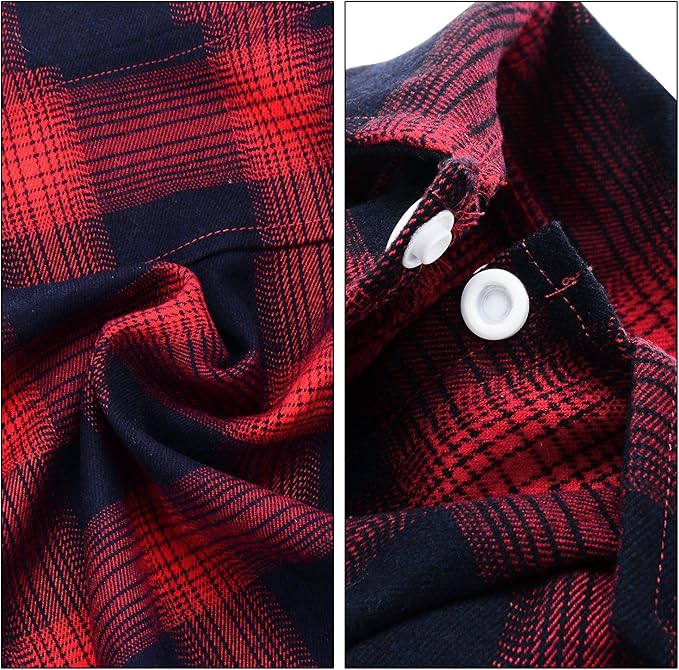 Koneseve Dog Shirt Pet Plaid Clothes T-Shirt Sweater Matching Breathable for Small Medium Large Dog Cat Puppy Adorable Casual Cozy Halloween Thanksgiving Christmas Costumes (Red; 5XL)