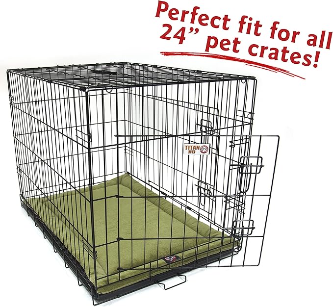 Majestic Pet Orthopedic Memory Foam Dog Crate Mat - Plush Pet Bed Pad for Crates & Kennels | USA Crafted | 24"x18" Villa Fern
