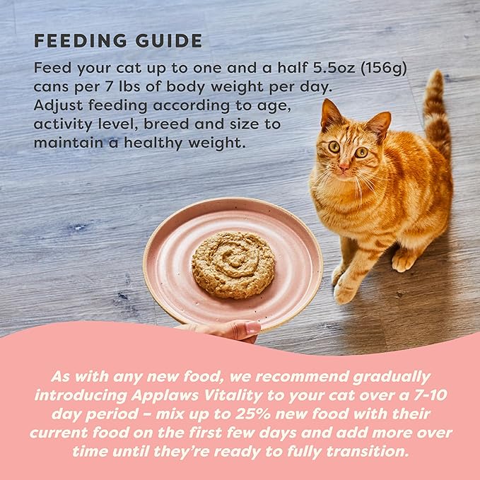Applaws Vitality Wet Cat Food Paté, Natural Cat Food with Added Vitamins & Minerals, Grain-Free, Carrageenan Free, Fish Variety Selection (12 Count, 5.5 oz Cans)