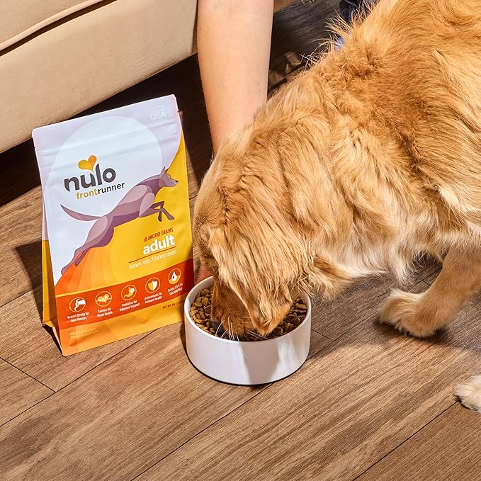 Nulo Frontrunner Ancient Grains High-Protein Dog Food, Chicken, Oats, & Turkey Recipe- Natural Dry Dog Food with Probiotics, Grain-Inclusive Kibble for Adult Dogs, 25 lb Bag